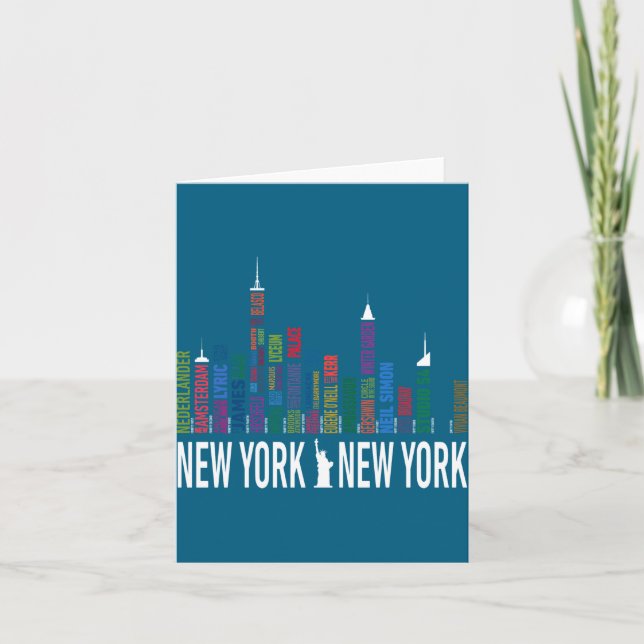 Broadway Theaters New York Skyline  Karte (Vorderseite)