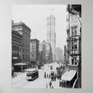 Broadway & Times Gebäude (One Times Square) Poster