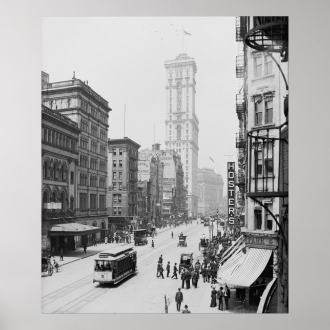 Broadway & Times Gebäude (One Times Square) Poster (Vorne)