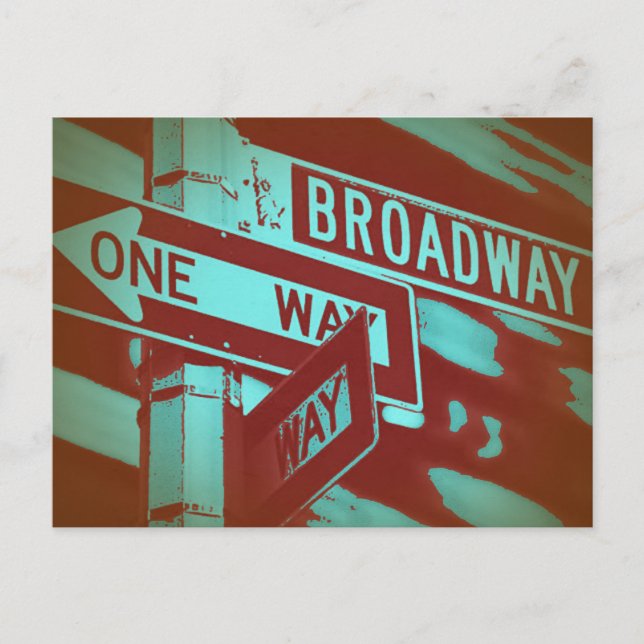 Broadway-Zeichen Postkarte (Vorderseite)
