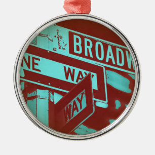 Broadway-Zeichen Silbernes Ornament