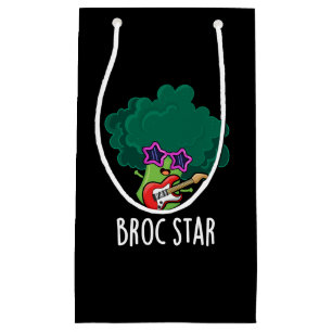 Broc Star Funny Brocolli Rock Star Pun Dark BG Kleine Geschenktüte