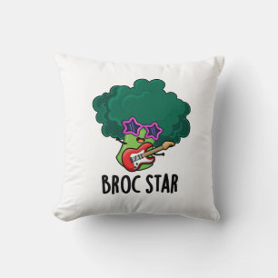 Broc Star Funny Brocolli Rock Star Pun Kissen