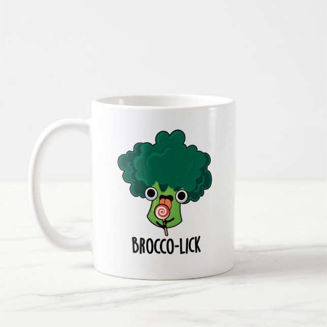 Brocco lick Funny Veggie Broccoli Pun Kaffeetasse (Links)