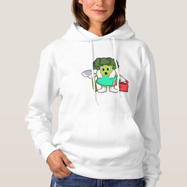 Broccoli als Bauer mit Wasserkocher Hoodie (Vorderseite)