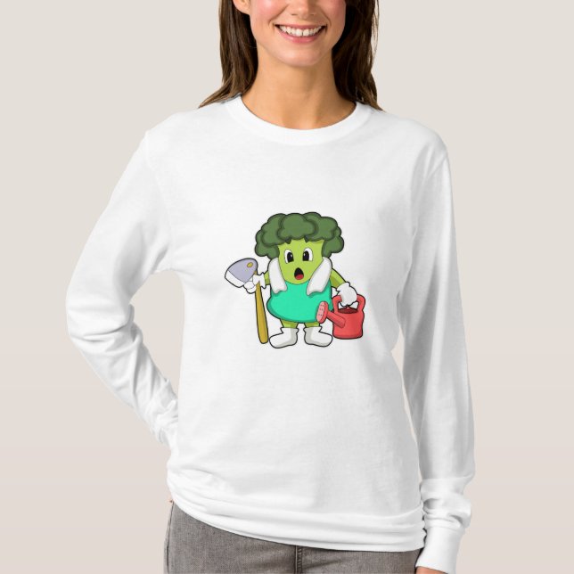 Broccoli als Bauer mit Wasserkocher T-Shirt (Vorderseite)