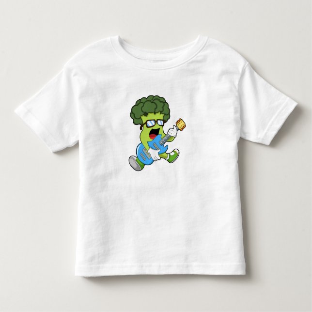 Broccoli als Musiker mit Gitarre Kleinkind T-shirt (Vorderseite)
