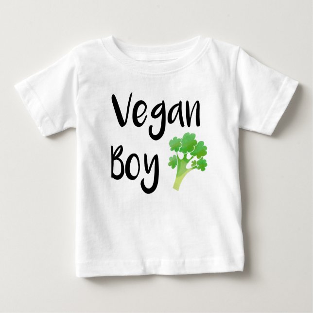 Broccoli-Baby-Shirt "Veganer Junge" Baby T-shirt (Vorderseite)