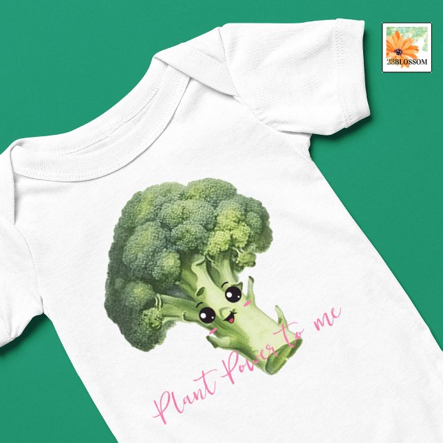 Broccoli bearbeitbares veganes Baby-lustiges Outfi Baby Strampler (Von Creator hochgeladen)