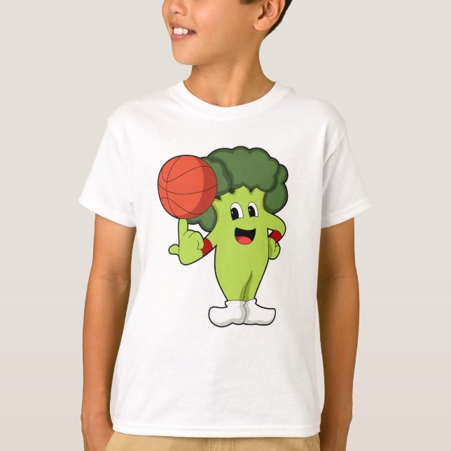 Broccoli beim Basketballsport T-Shirt (Vorderseite)
