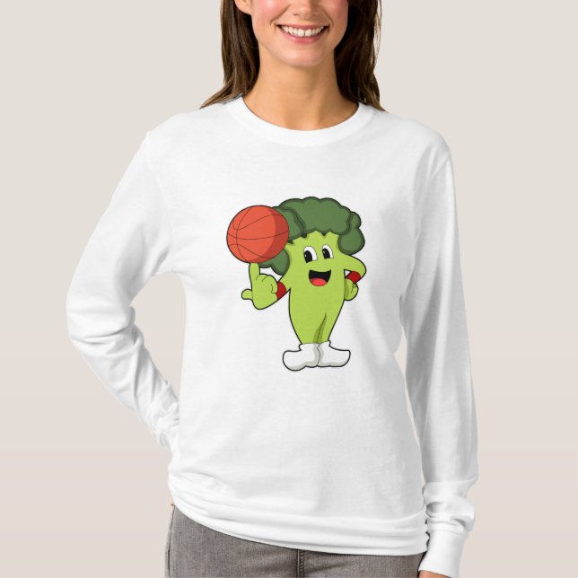 Broccoli beim Basketballsport T-Shirt (Vorderseite)