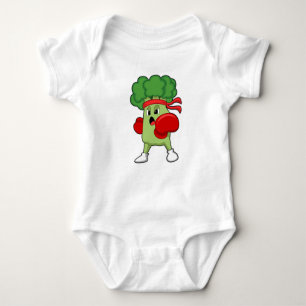 Broccoli beim Boxen mit Boxhandschuhen Baby Strampler