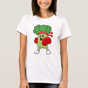 Broccoli beim Boxen mit Boxhandschuhen T-Shirt