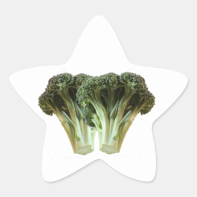 Broccoli Blumen Bright Green Stern-Aufkleber (Vorderseite)