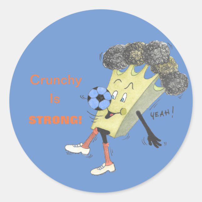 'Broccoli Bruno' Glossy Round Sticker (Vorderseite)