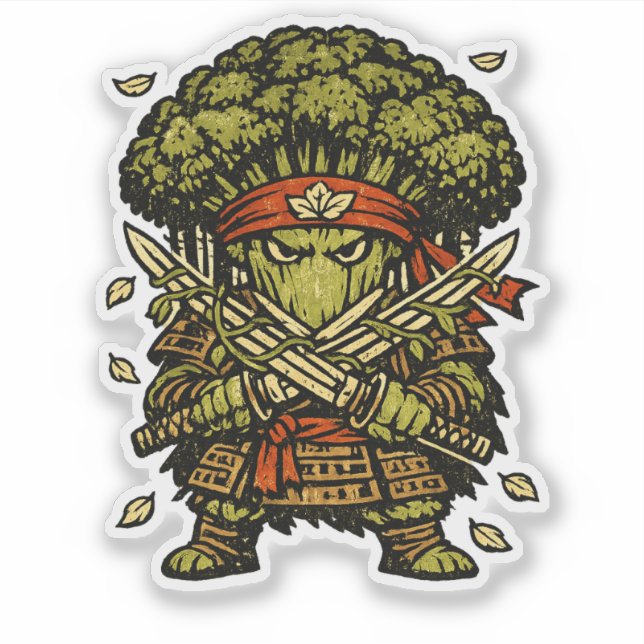 Broccoli Bushido — Protector of the Forest Aufkleber (Vorderseite)