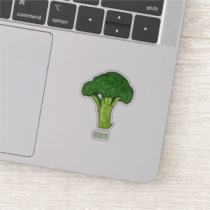 Broccoli Cartoon Illustration Aufkleber