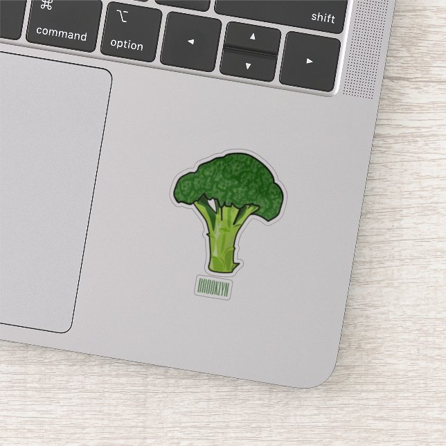 Broccoli Cartoon Illustration Aufkleber (Ausschnitt)