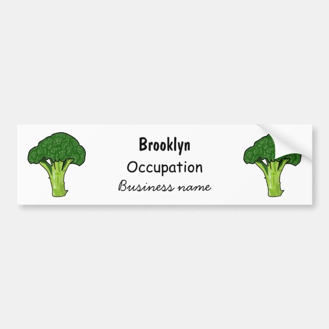 Broccoli Cartoon Illustration Autoaufkleber (Vorne)