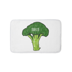 Broccoli Cartoon Illustration Badematte