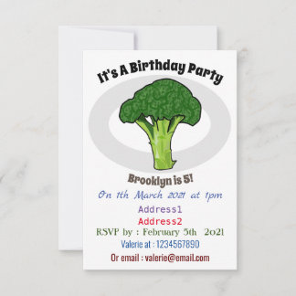 Broccoli Cartoon Illustration Einladung
