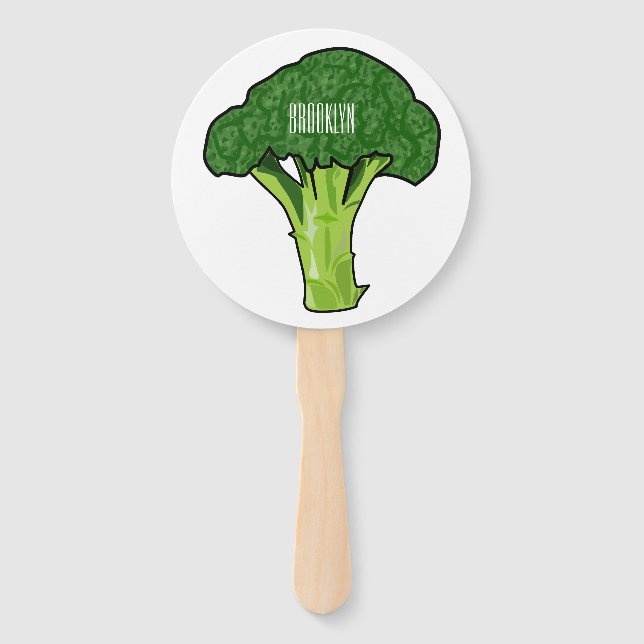 Broccoli Cartoon Illustration Fächer (Vorderseite)