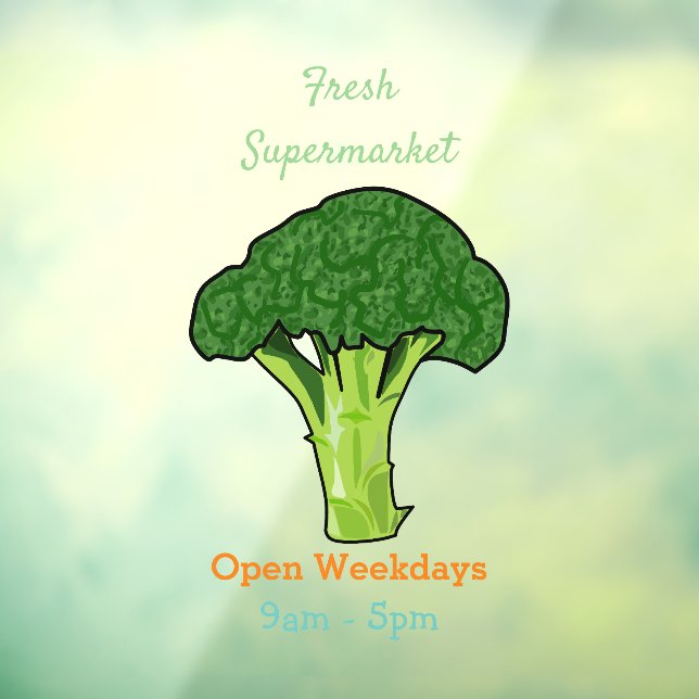 Broccoli Cartoon Illustration Fensteraufkleber (Blatt 3)