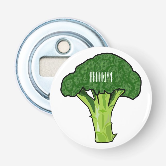 Broccoli Cartoon Illustration Flaschenöffner (Vorderseite)