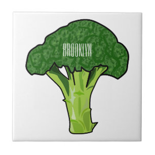 Broccoli Cartoon Illustration Fliese