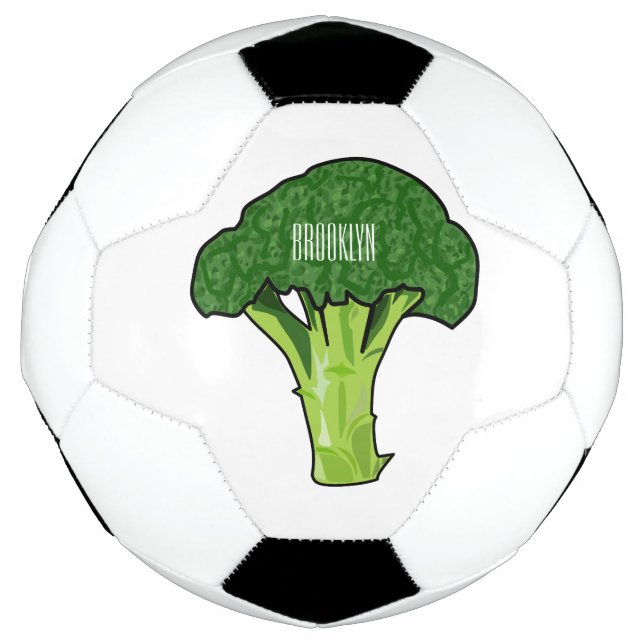 Broccoli Cartoon Illustration Fußball (Vorderseite)