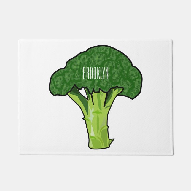 Broccoli Cartoon Illustration Fußmatte (Vorderseite)