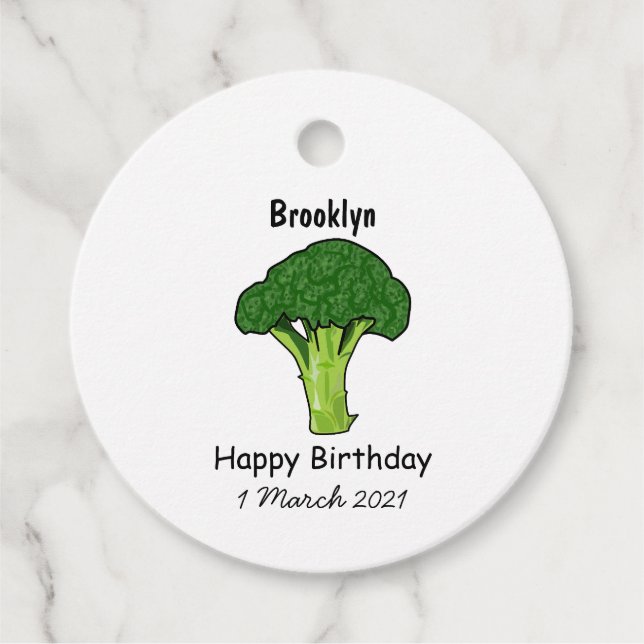 Broccoli Cartoon Illustration Geschenkanhänger (Vorderseite)