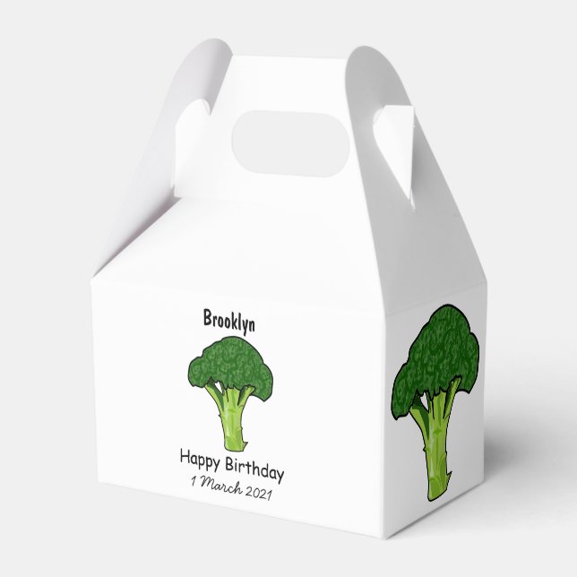Broccoli Cartoon Illustration Geschenkschachtel (Vorderseite)