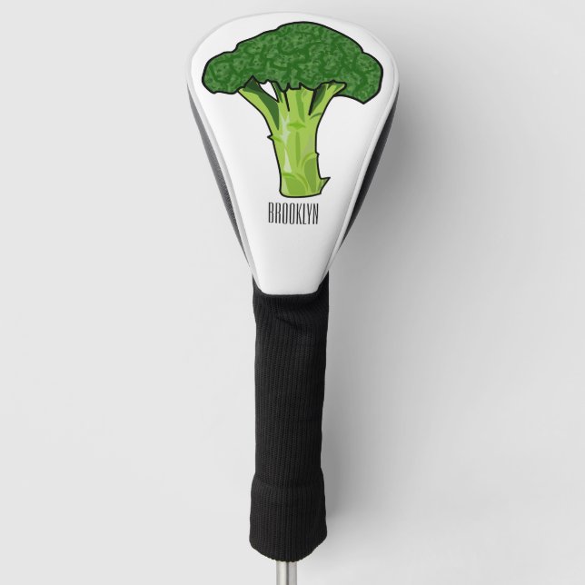 Broccoli Cartoon Illustration Golf Headcover (Vorderseite)