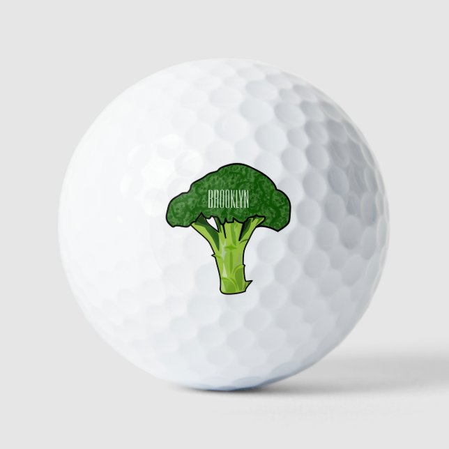 Broccoli Cartoon Illustration Golfball (Vorderseite)