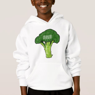 Broccoli Cartoon Illustration Hoodie