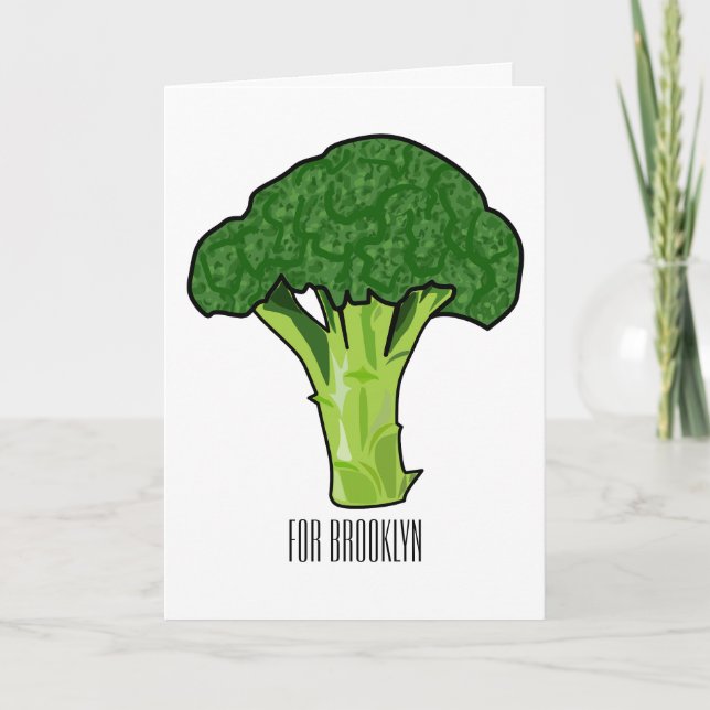 Broccoli Cartoon Illustration Karte (Vorderseite)