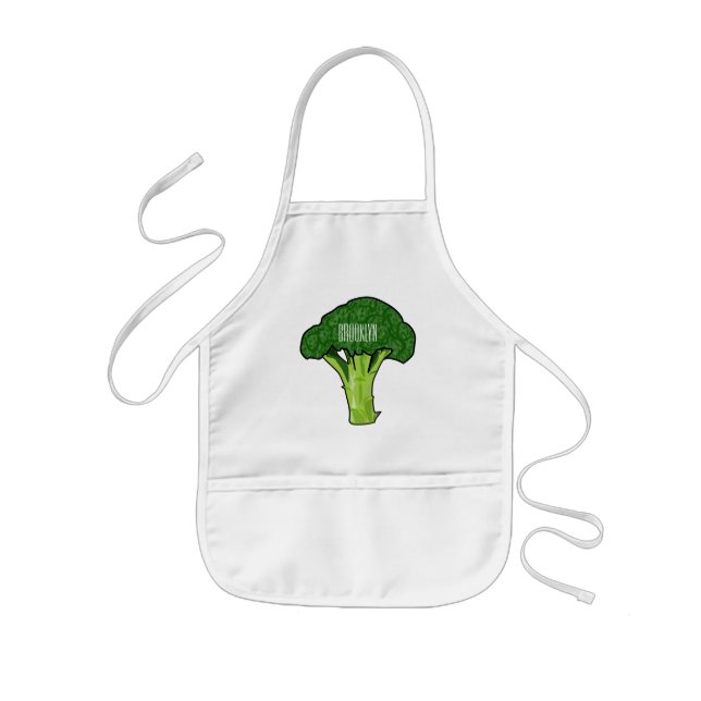 Broccoli Cartoon Illustration Kinderschürze (Vorne)
