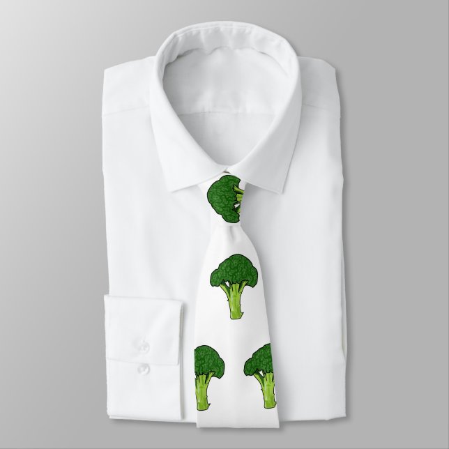 Broccoli Cartoon Illustration Krawatte (Gebunden)