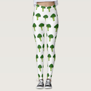 Broccoli Cartoon Illustration Leggings