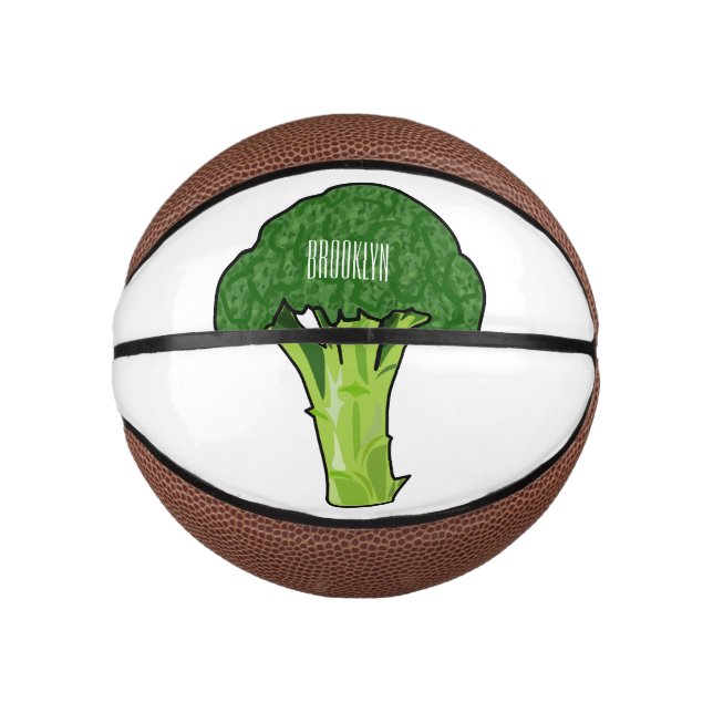Broccoli Cartoon Illustration Mini Basketball (Vorderseite)
