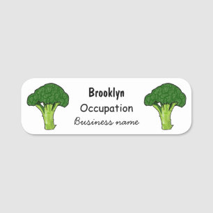 Broccoli Cartoon Illustration Namensschild