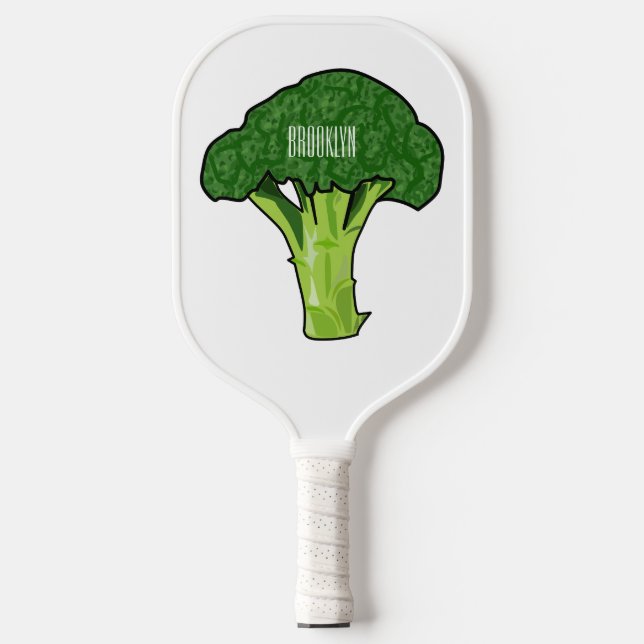 Broccoli Cartoon Illustration Pickleball Schläger (Vorderseite)