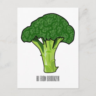 Broccoli Cartoon Illustration Postkarte