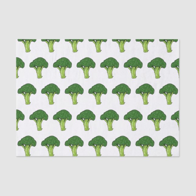 Broccoli Cartoon Illustration Seidenpapier (Vorderseite)