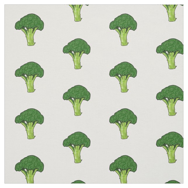 Broccoli Cartoon Illustration Stoff (Muster)
