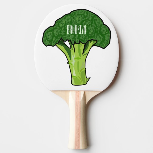 Broccoli Cartoon Illustration Tischtennis Schläger (Vorderseite)