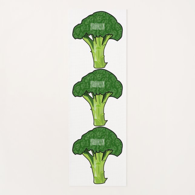Broccoli Cartoon Illustration Yogamatte (Vorderseite)