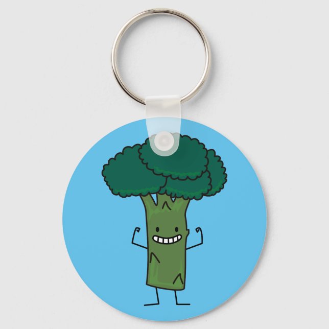 Broccoli Flechten Happy Baum Kopf grünes Gemüse Schlüsselanhänger (Vorderseite)