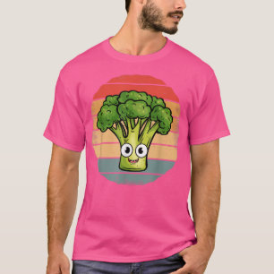 Broccoli Funny Retro Vintag Sunset Style Broccol T-Shirt